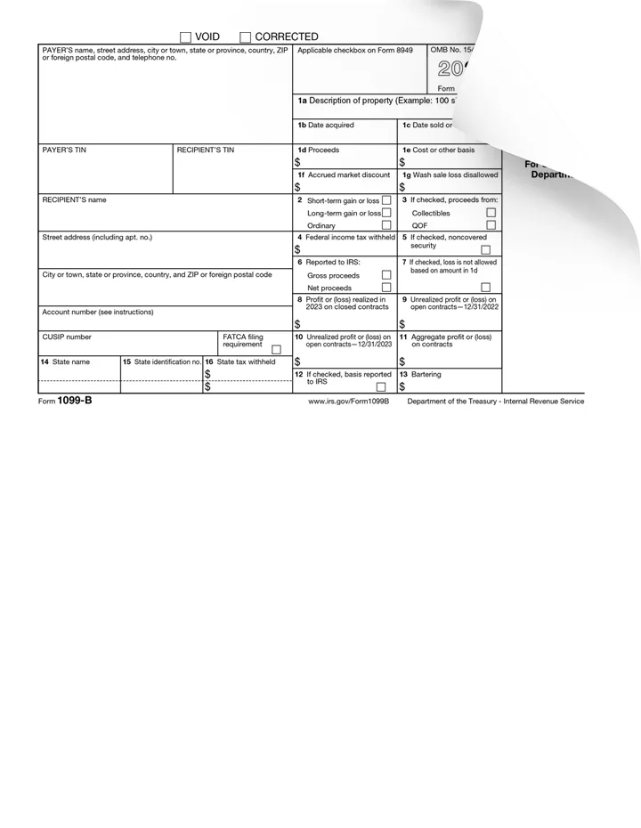 Form 1099-B Fold Preview