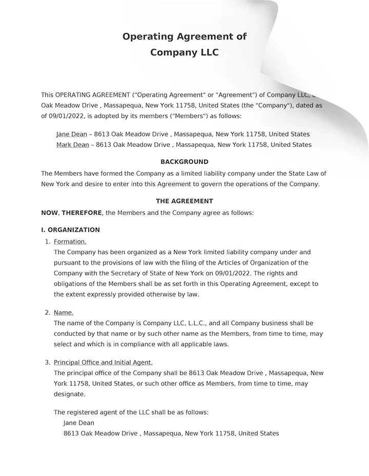 LLC Operating Agreement