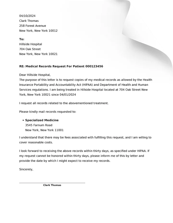 Medical Records Request