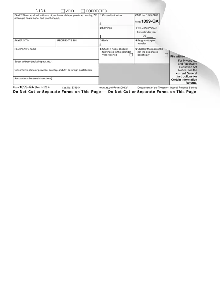 Form 1099-QA Preview