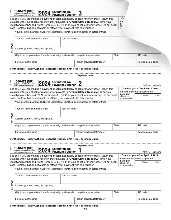 Form 1040-ES (NR) Preview