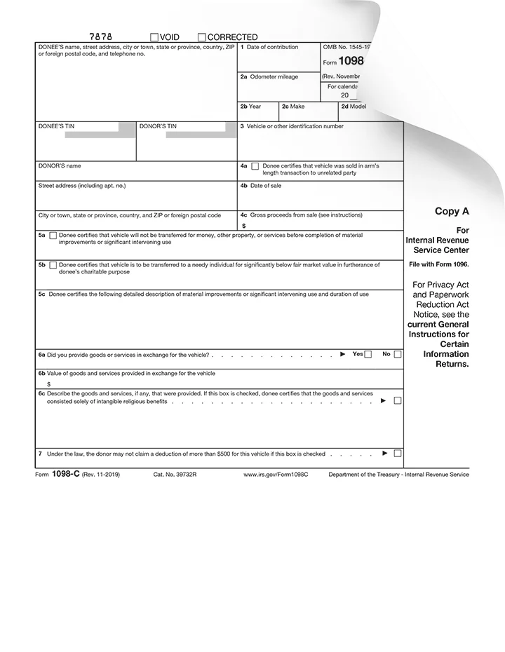 Form 1098-C Preview