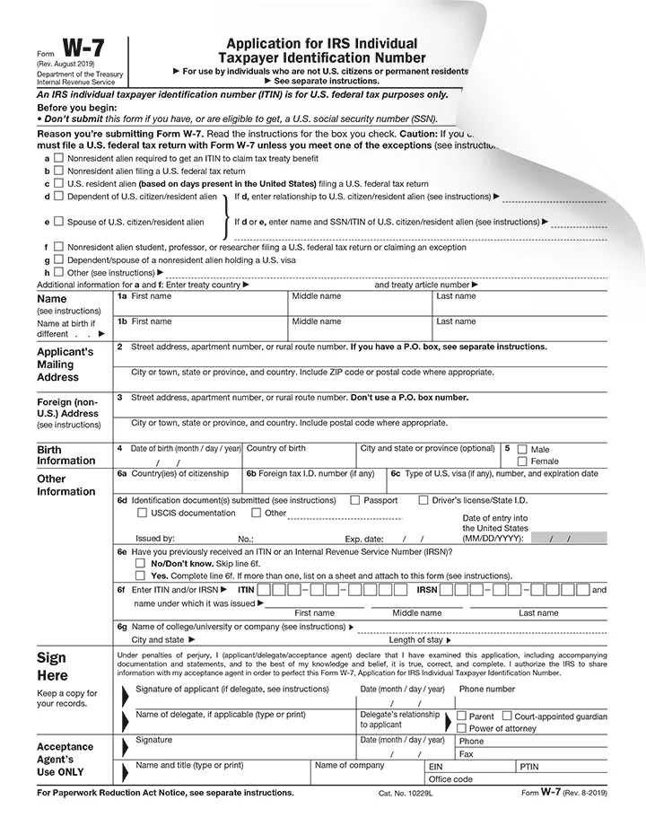 Form W-7 Preview